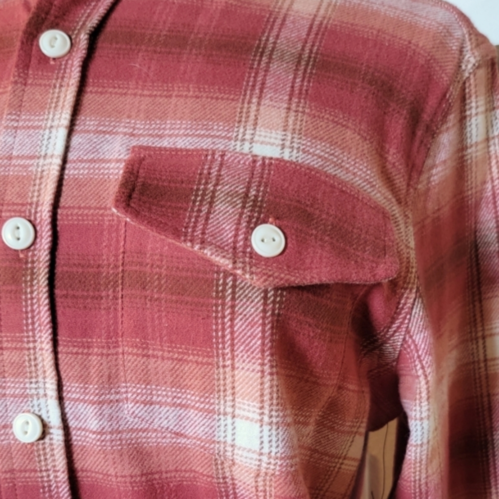 FRYE AND CO Red and White Plaid Button Down Shirt - Picture 6 of 11